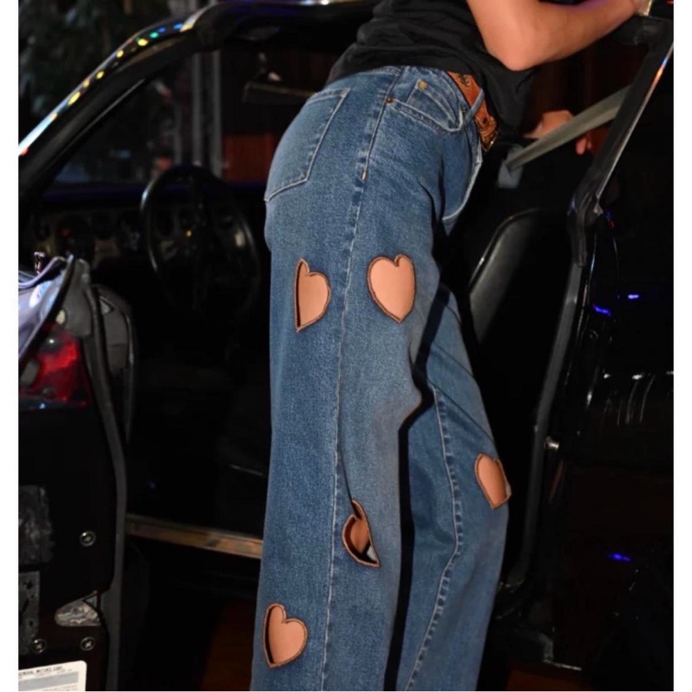 Stoned Immaculate Heart Cut Out Jeans